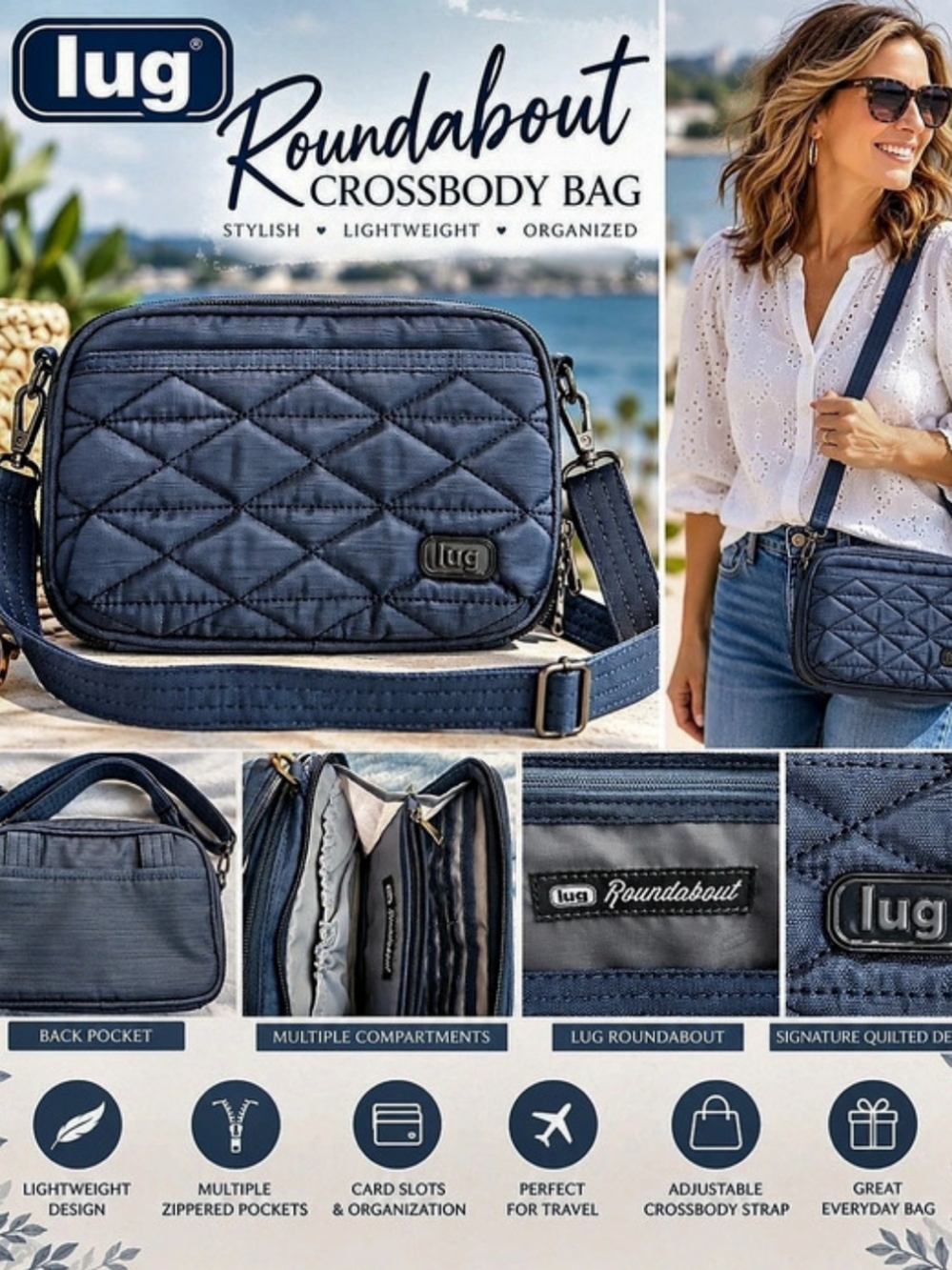 lug Roundabout Crossbody Bag in Blue